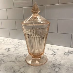 Candy Dish Pink Depression Glass